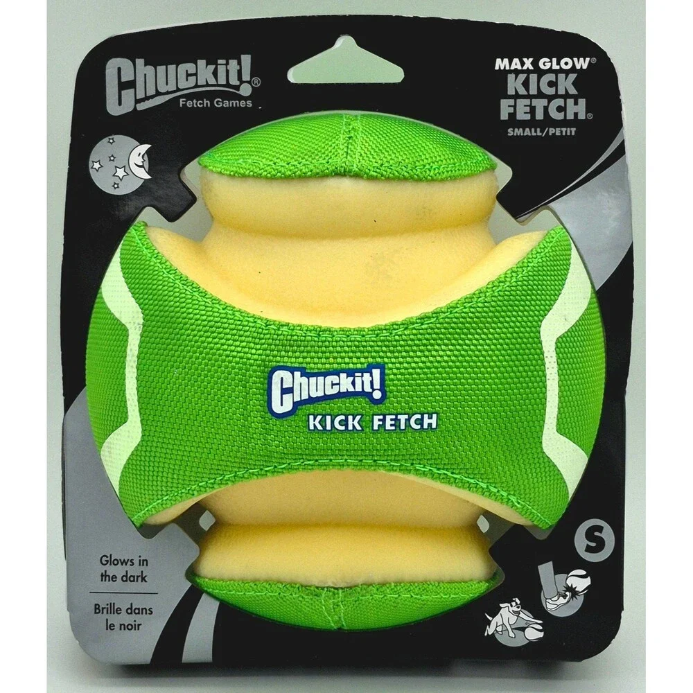 Chuckit Max Glow Kick Fetch Small 5.5” Glow in Dark Dog Toy New